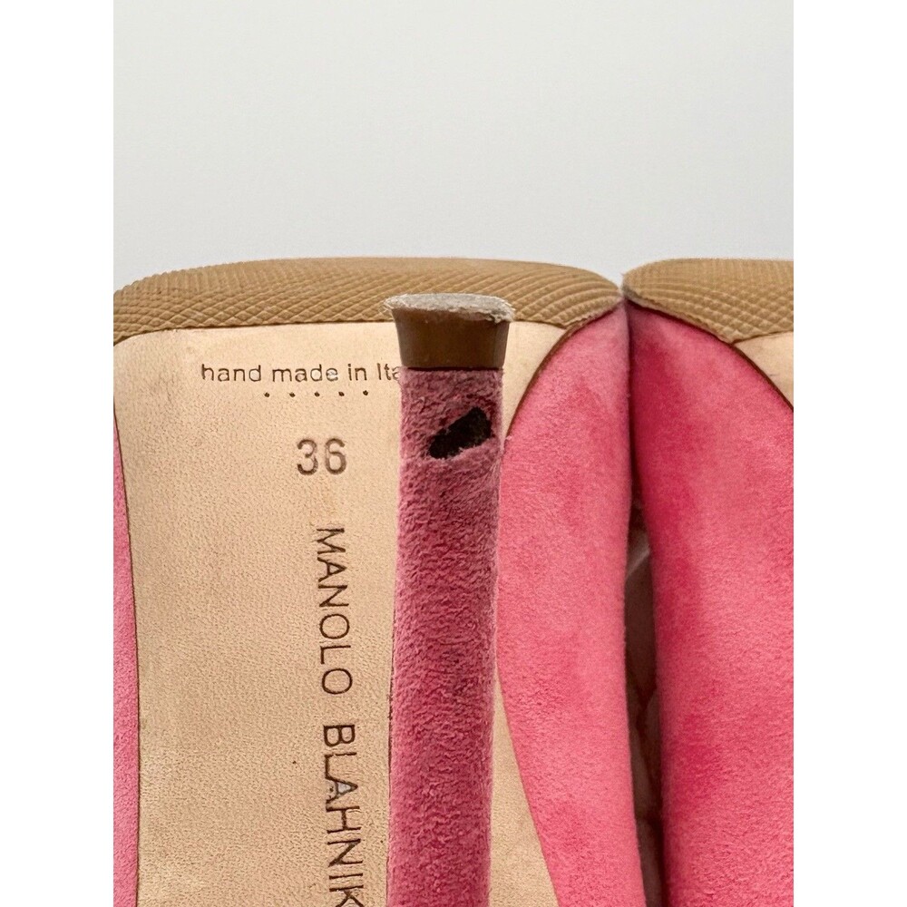Manolo Blahnik Pink Suede Pointed Toe Stiletto Pumps BB 105mm Size EU 36 - Picture 14 of 16